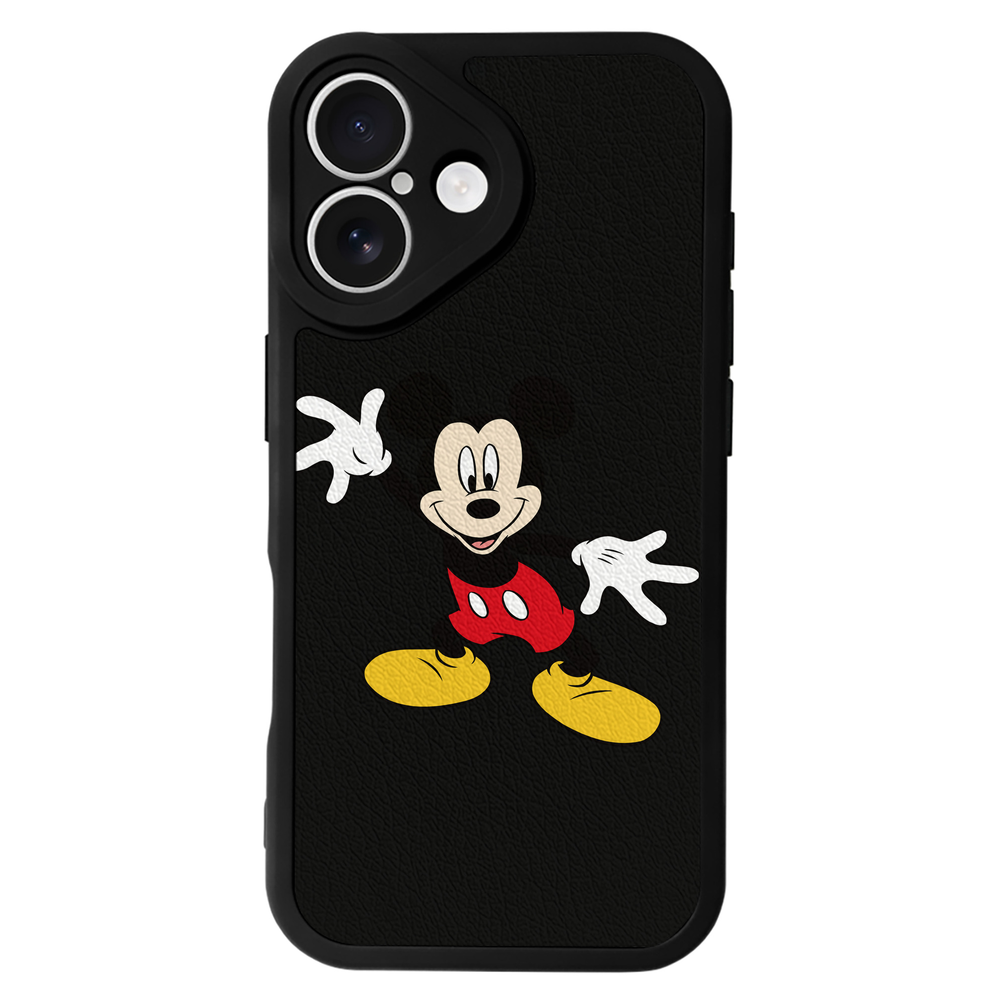（画像用） ミッキーマウス Mickey Mouse 【iPhone 16シリーズ対応】シリコンスマホケース（レザー調） 材質：シリコン